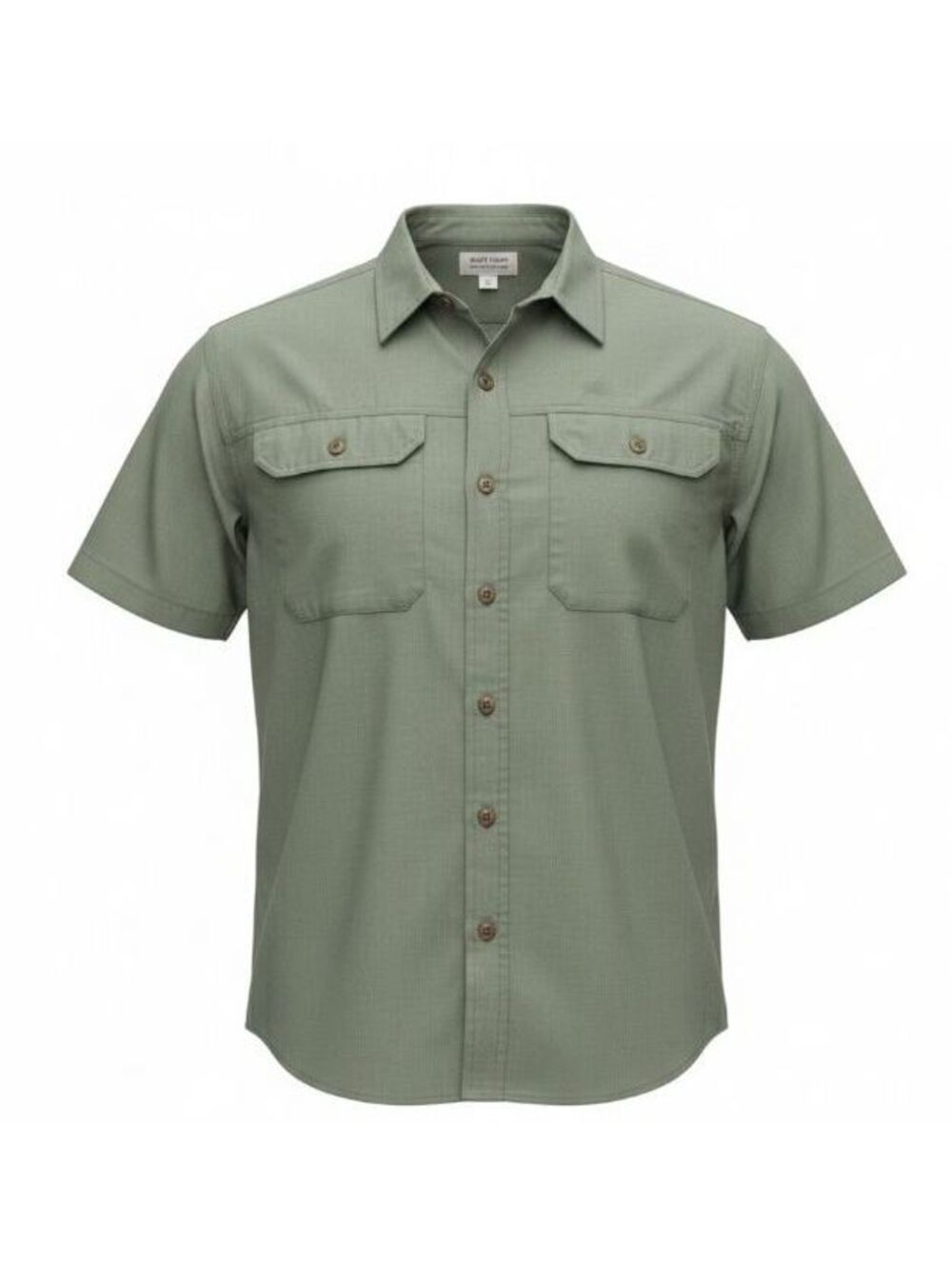 Ruff Hewn Mountaineer Mens L Olive Green Utility Hiking Fishing Shirt Vent SS